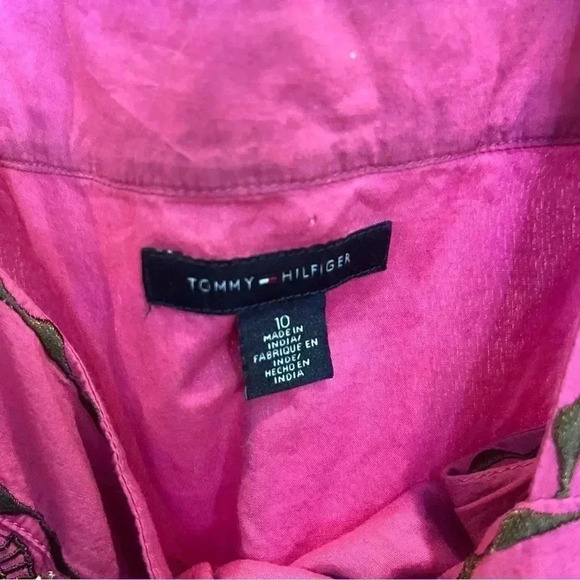 Tommy Hilfiger vintage hot pink dress with embroidery detail and belt size 10 - Picture 6 of 6